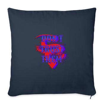 Ne leur faites pas confiance - Graphiques sombres - Coussin et housse de 45 x 45 cm - bleu marine - Devant
