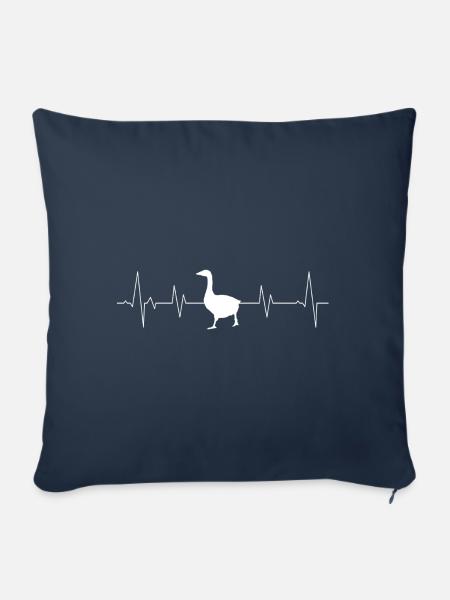 Gans mit Herzlinie - Sofakissen mit Füllung 45 x 45 cm - Navy