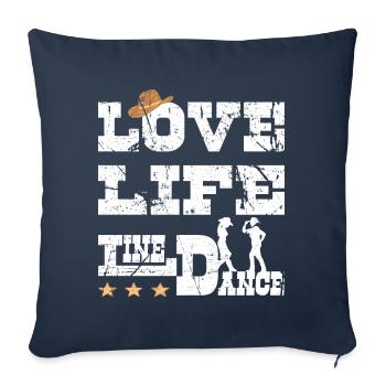 Danse en ligne Vie amoureuse - Coussin et housse de 45 x 45 cm - bleu marine - Devant