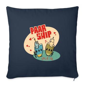 Paar Ship - Love at Sea - Sofakissen mit Füllung 45 x 45 cm - Navy - Vorne