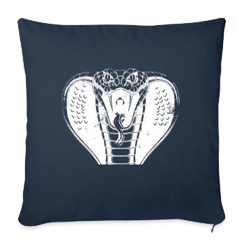 Cobra Serpents rétro vintage black design graphique - Coussin et housse de 45 x 45 cm - bleu marine - Devant