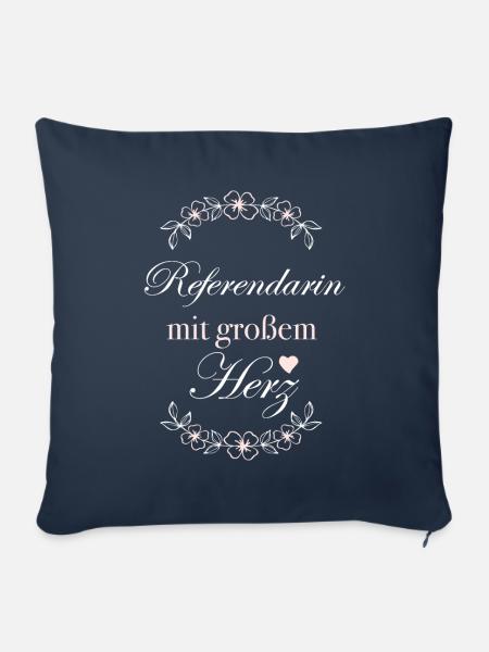Geschenk Referendarin mit großem Herz - Sofakissen mit Füllung 45 x 45 cm - Navy