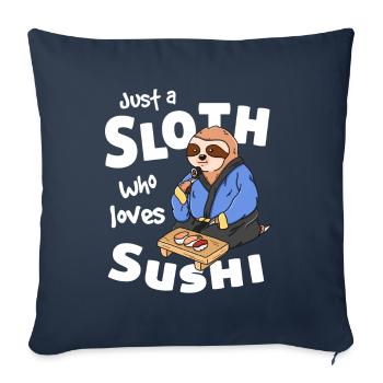 Just a sloth who loves sushi - Faultier Nigiri - Sofakissen mit Füllung 45 x 45 cm - Navy - Vorne