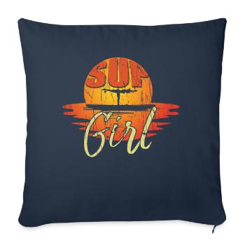 Stand Up Paddling Damen SUP Girl Geschenk - Sofakissen mit Füllung 45 x 45 cm - Navy - Vorne