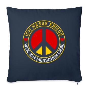 Peace Frieden und Liebe No War Friedensshirt Liebe - Sofakissen mit Füllung 45 x 45 cm - Navy - Vorne