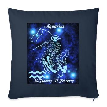 Zodiac sign Aquarius, constellation, astrology - Sofa pillow with filling 45cm x 45cm - navy - Front