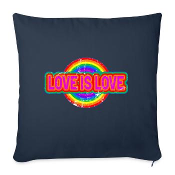 love is love pride equality love - Sofa pillow with filling 45cm x 45cm - navy - Front