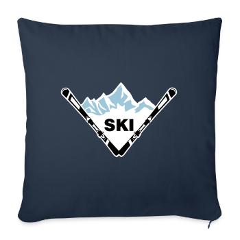 Ski und Berg - Sofakissen mit Füllung 45 x 45 cm - Navy - Vorne