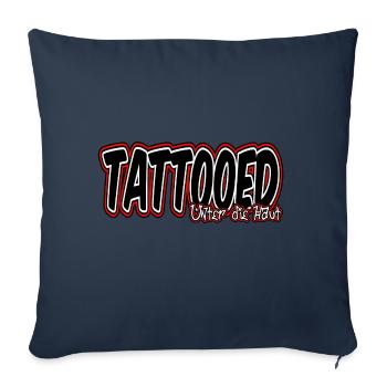 Tatoué Sous La Peau Tatouage Encré - Coussin et housse de 45 x 45 cm - bleu marine - Devant