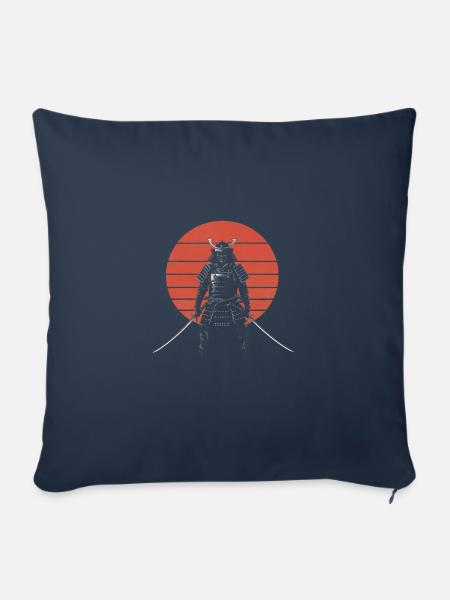 Samurai -Krieger Mit Roter Sonne - Sofakissen mit Füllung 45 x 45 cm - Navy