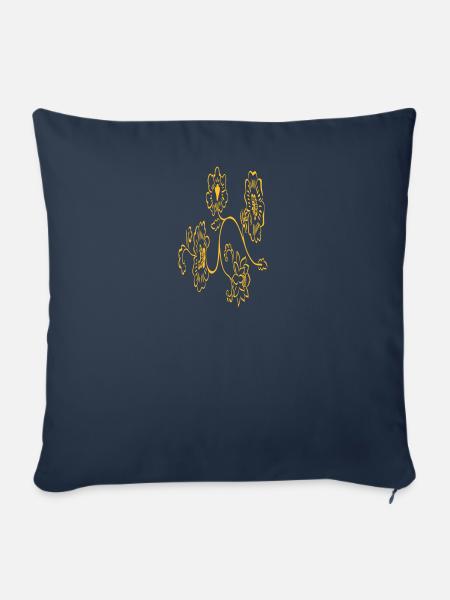 Blumenranke, Ornament - Sofakissen mit Füllung 45 x 45 cm - Navy