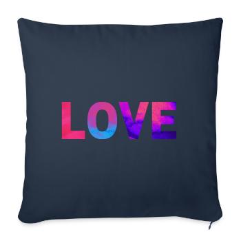 AMOUR. Une chemise, un mot. - Coussin et housse de 45 x 45 cm - bleu marine - Devant