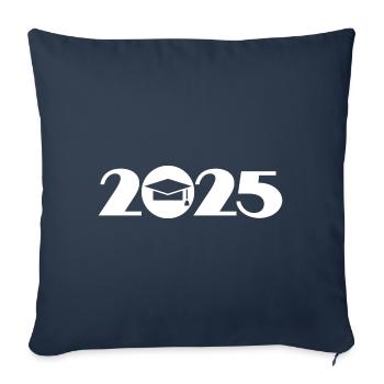 Remise des diplômes 2025, Abi 2025, Diplôme 2025 - Coussin et housse de 45 x 45 cm - bleu marine - Devant