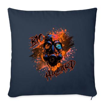 Gaz mask orange - Coussin et housse de 45 x 45 cm - bleu marine - Devant