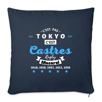 C'est pas TOKYO, c'est Castres Rugby.N - Coussin et housse de 45 x 45 cm - bleu marine - Devant