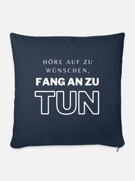 POSITIVE EINSTELLUNG MINDSET Motivation - Sofakissen mit Füllung 45 x 45 cm - Navy