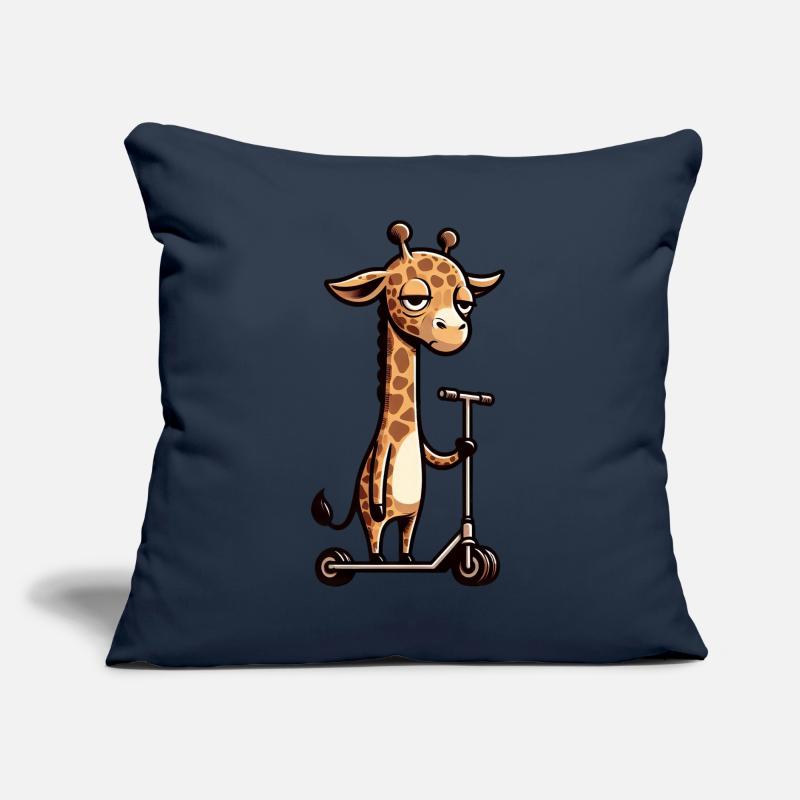 Grumpy Giraffe on Roller Comic Fun Sofa pillow with filling 45cm x 45cm