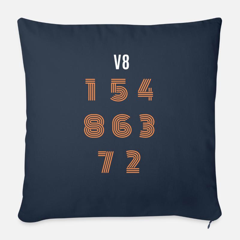 V8 engine ignition sequence - Sofa pillow with filling 45cm x 45cm - navy