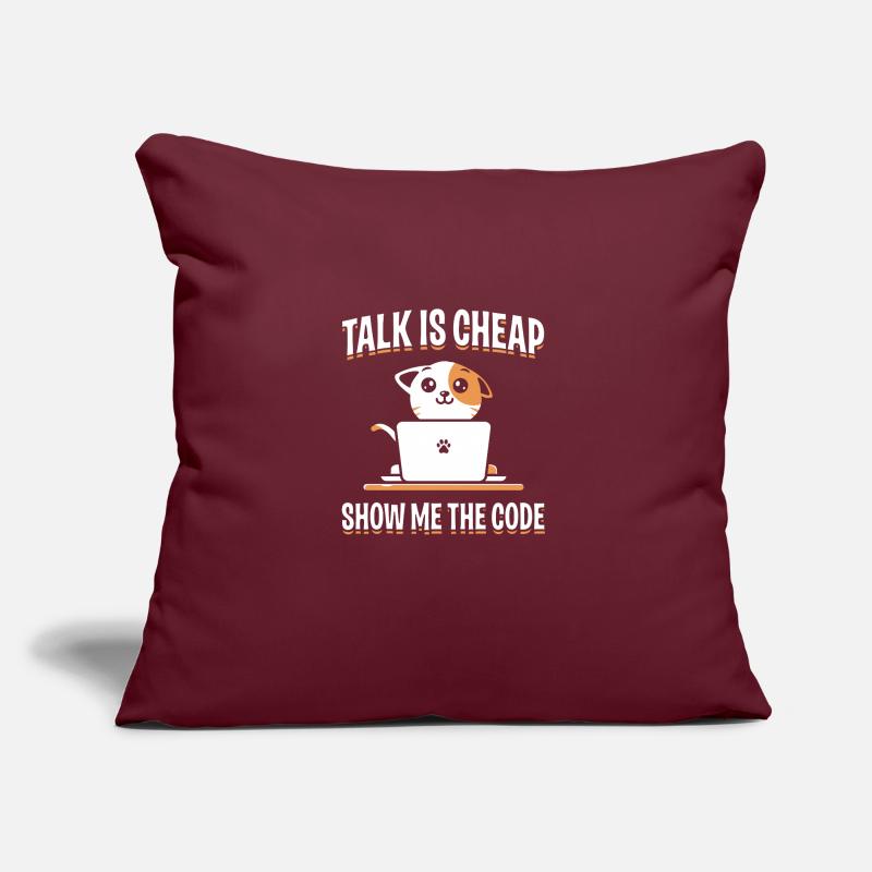 Citation de conception de programmeur impressionnante Montrez-moi le code Coussin et housse de 45 x 45 cm