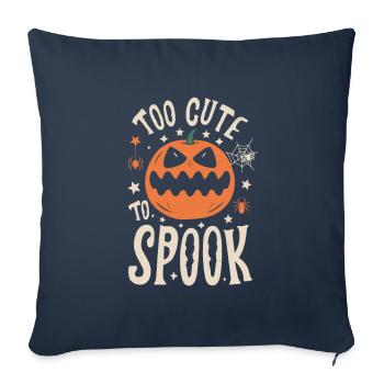 Trop mignon pour effrayer, la perfection de la citrouille - Coussin et housse de 45 x 45 cm - bleu marine - Devant