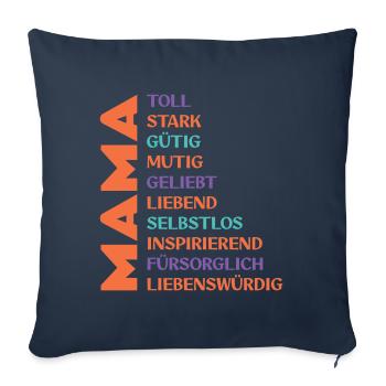 Fête des mères MAMA Design - Coussin et housse de 45 x 45 cm - bleu marine - Devant