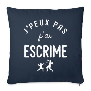 Escrime Je peux pas j ai escrime sport - Coussin et housse de 45 x 45 cm - bleu marine - Devant