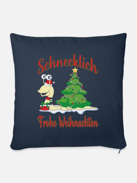 Schnecklich Frohe Weihnachten - Sofakissen mit Füllung 45 x 45 cm - Navy