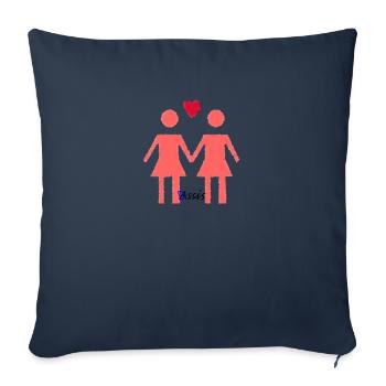 lesbian - Coussin et housse de 45 x 45 cm - bleu marine - Devant