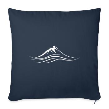 Kombination aus Berggipfel und Wellen - Sofakissen mit Füllung 45 x 45 cm - Navy - Vorne