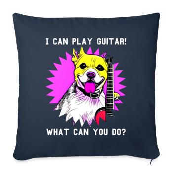 I can play guitar - What can you do? - Sofa pillow with filling 45cm x 45cm - navy - Front