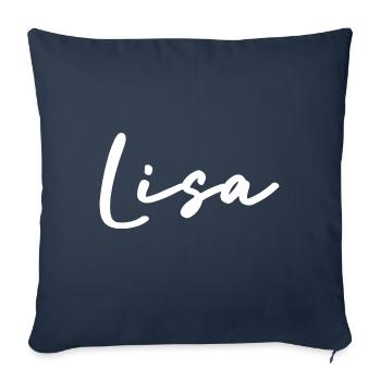 Lisa - Coussin et housse de 45 x 45 cm - bleu marine - Devant