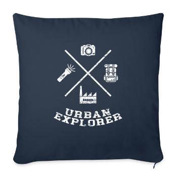 Urbexer Urban Explorer | lost place - Sofa pillow with filling 45cm x 45cm - navy - Front