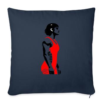 Lutter - Coussin et housse de 45 x 45 cm - bleu marine - Devant