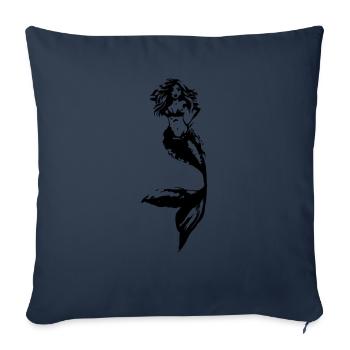 Effet de tampon encreur Art de la sirène - Coussin et housse de 45 x 45 cm - bleu marine - Devant