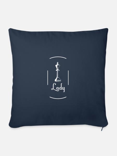 Schachfigur Lady - Sofakissen mit Füllung 45 x 45 cm - Navy
