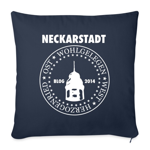 Neckarstadt – Blog seit 2014 (Logo hell) - Sofakissen mit Füllung 45 x 45 cm