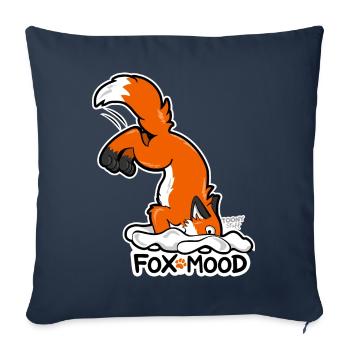 Renard rouge Fox-Mood - Coussin et housse de 45 x 45 cm - bleu marine - Devant