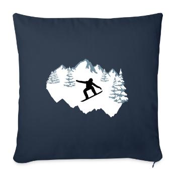 Snowboarder, Snowboard, Snowboard - Coussin et housse de 45 x 45 cm - bleu marine - Devant