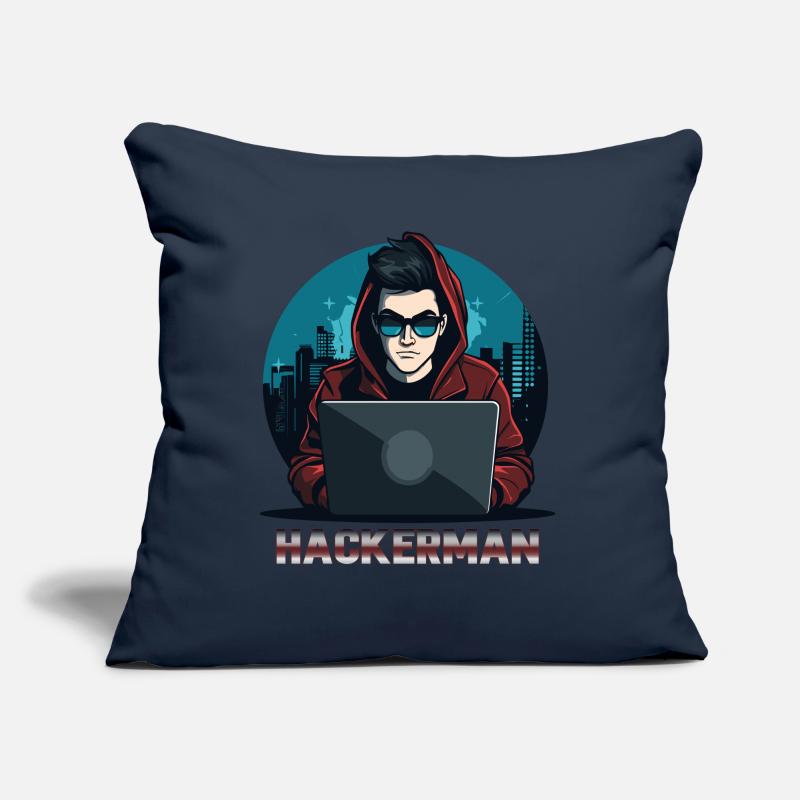 Cool Hacker Codage Spécialiste de l’informatique Hackerman Coussin et housse de 45 x 45 cm