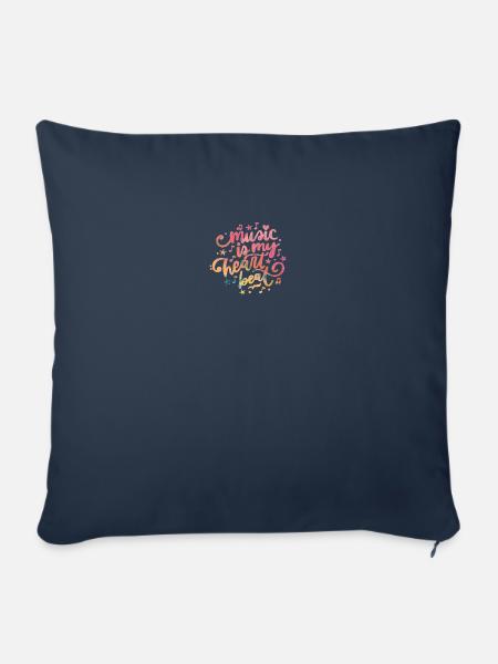 music - Sofakissen mit Füllung 45 x 45 cm - Navy