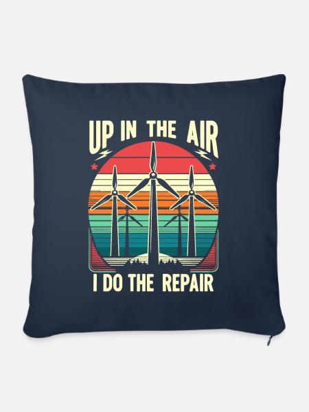 Windrad Kletterer Industriekletterer Geschenk - Sofakissen mit Füllung 45 x 45 cm - Navy