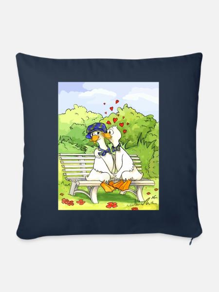 Enten im Park - Sofakissen mit Füllung 45 x 45 cm - Navy