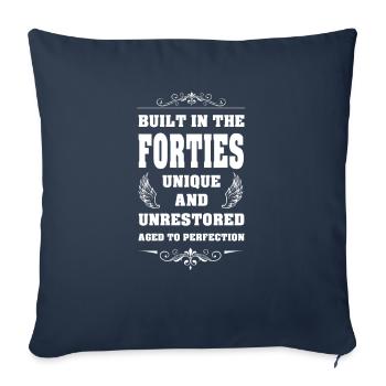 Build in the forties 40 - Anniversaire - Coussin et housse de 45 x 45 cm - bleu marine - Devant