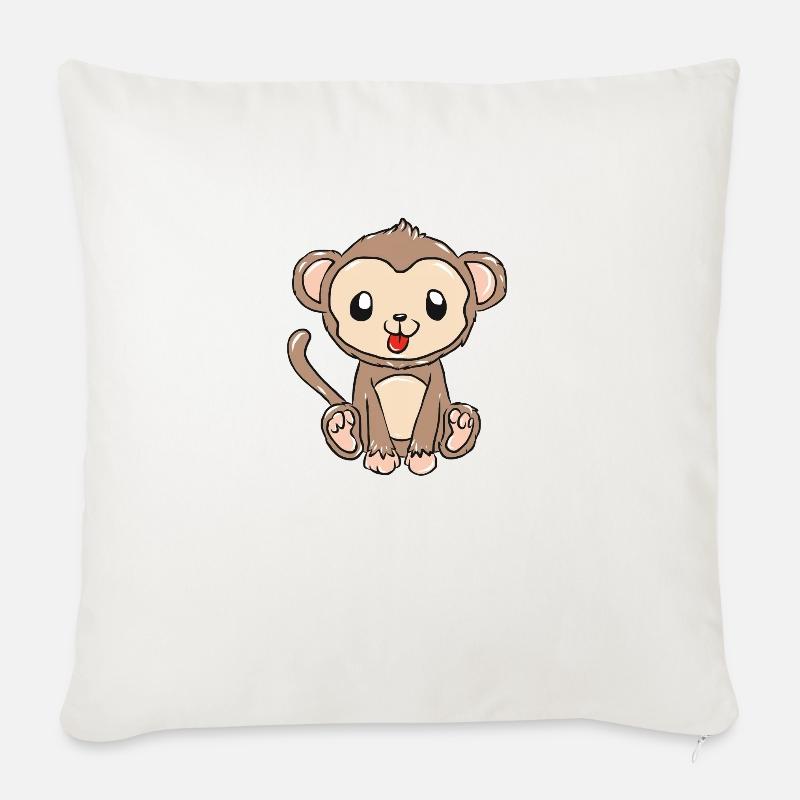 Affe - Sofakissen mit Füllung 45 x 45 cm - Naturweiß 