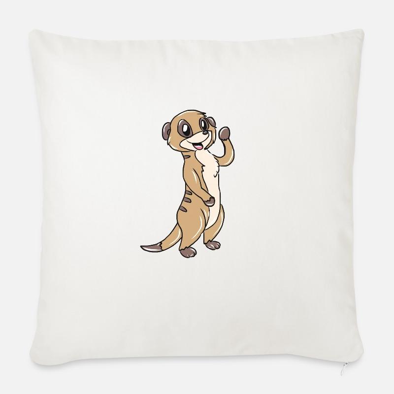 Erdmännchen - Sofakissen mit Füllung 45 x 45 cm - Naturweiß 