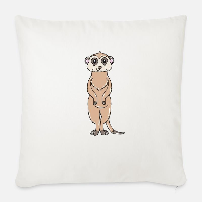 Erdmännchen - Sofakissen mit Füllung 45 x 45 cm - Naturweiß 