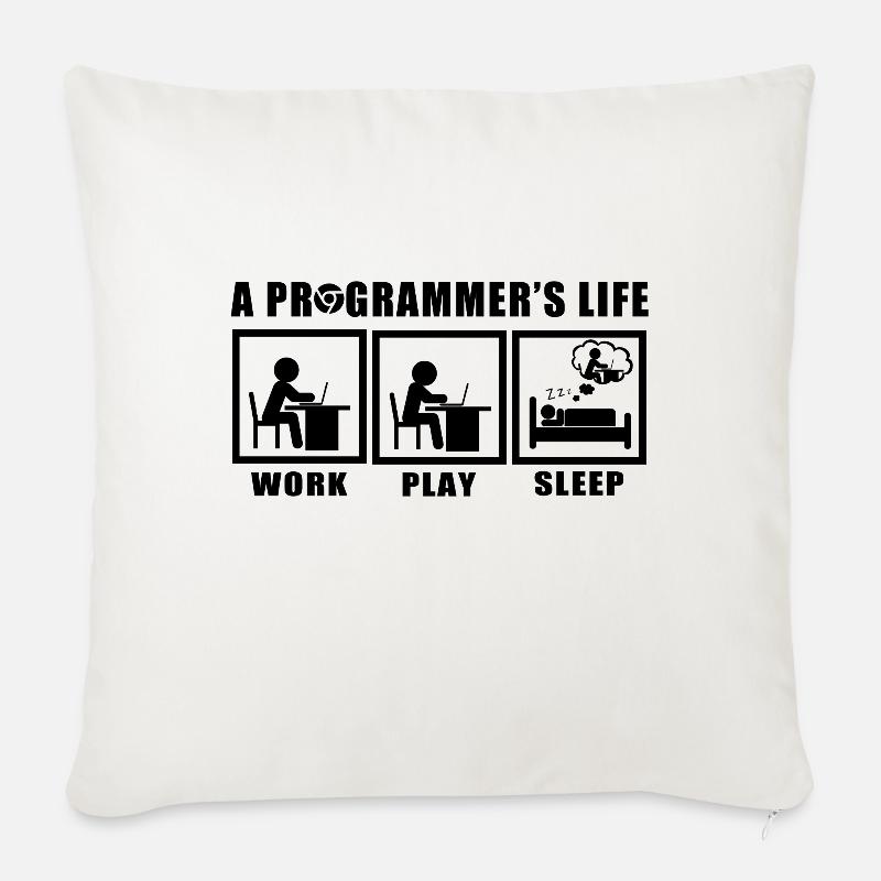 Programmierer - Sofakissen mit Füllung 45 x 45 cm - Naturweiß 