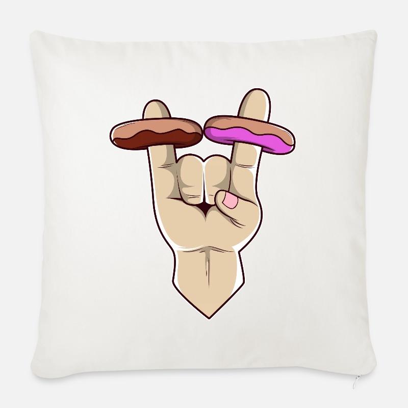 2 Donuts from Hell - Sofakissen mit Füllung 45 x 45 cm - Naturweiß 