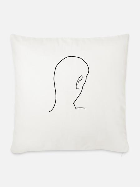 Kopf Hinterkopf Glatze - Sofakissen mit Füllung 45 x 45 cm - Naturweiß 