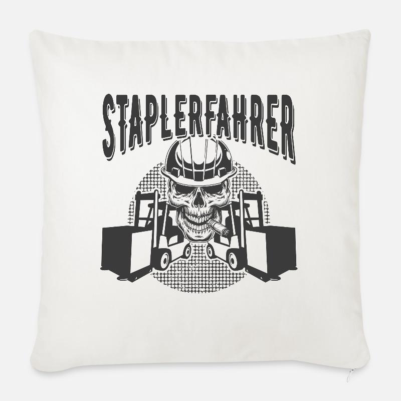 Staplerfahrer - Sofakissen mit Füllung 45 x 45 cm - Naturweiß 
